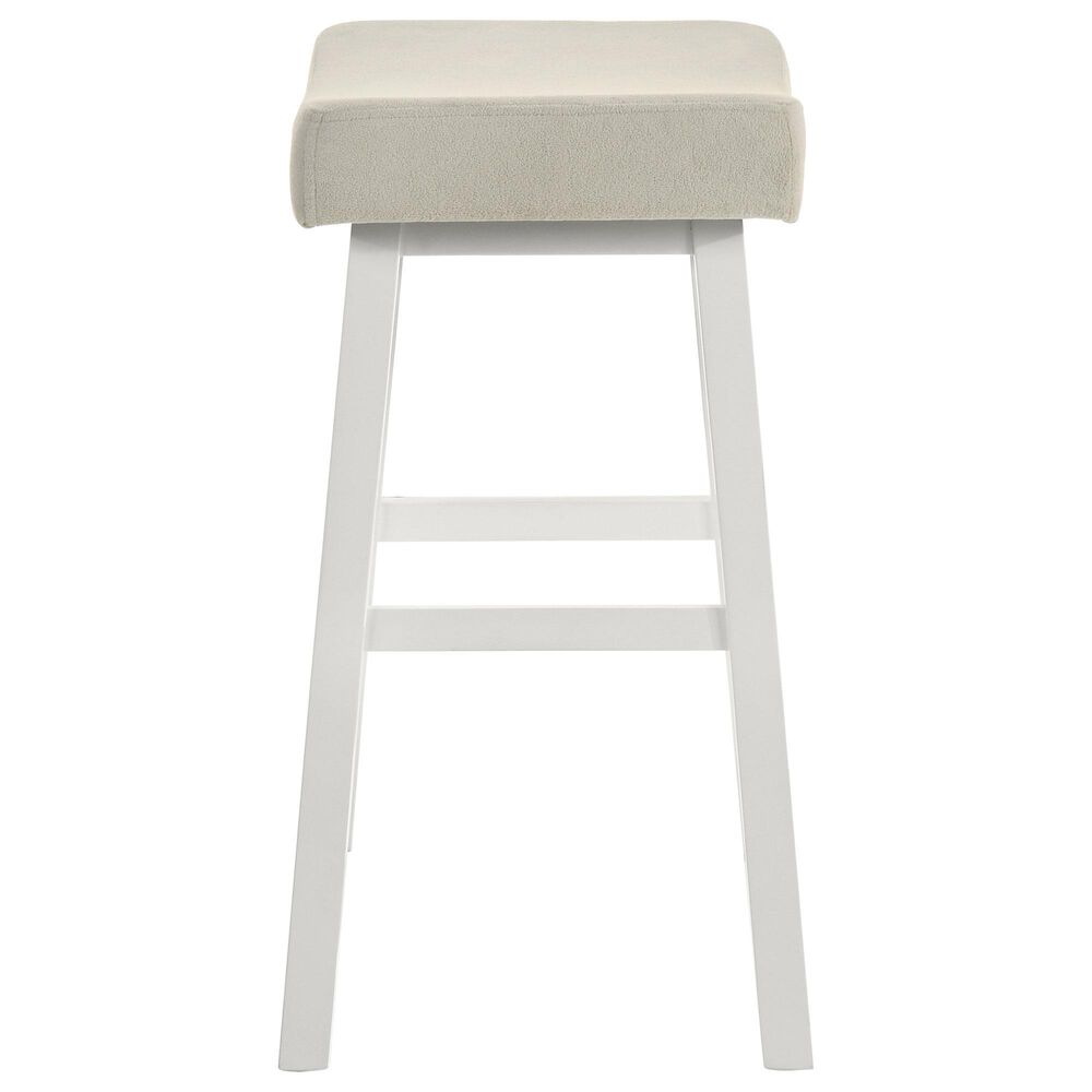 Armen Living Lenon Bar Height Stool in White, , large
