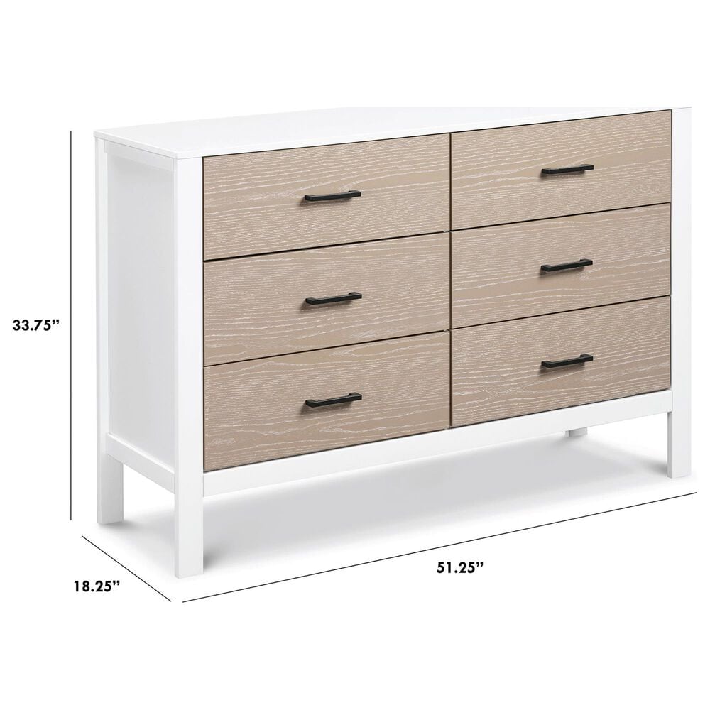 New Haus Radley 6-Drawer Dresser in White and Coastwood, , large