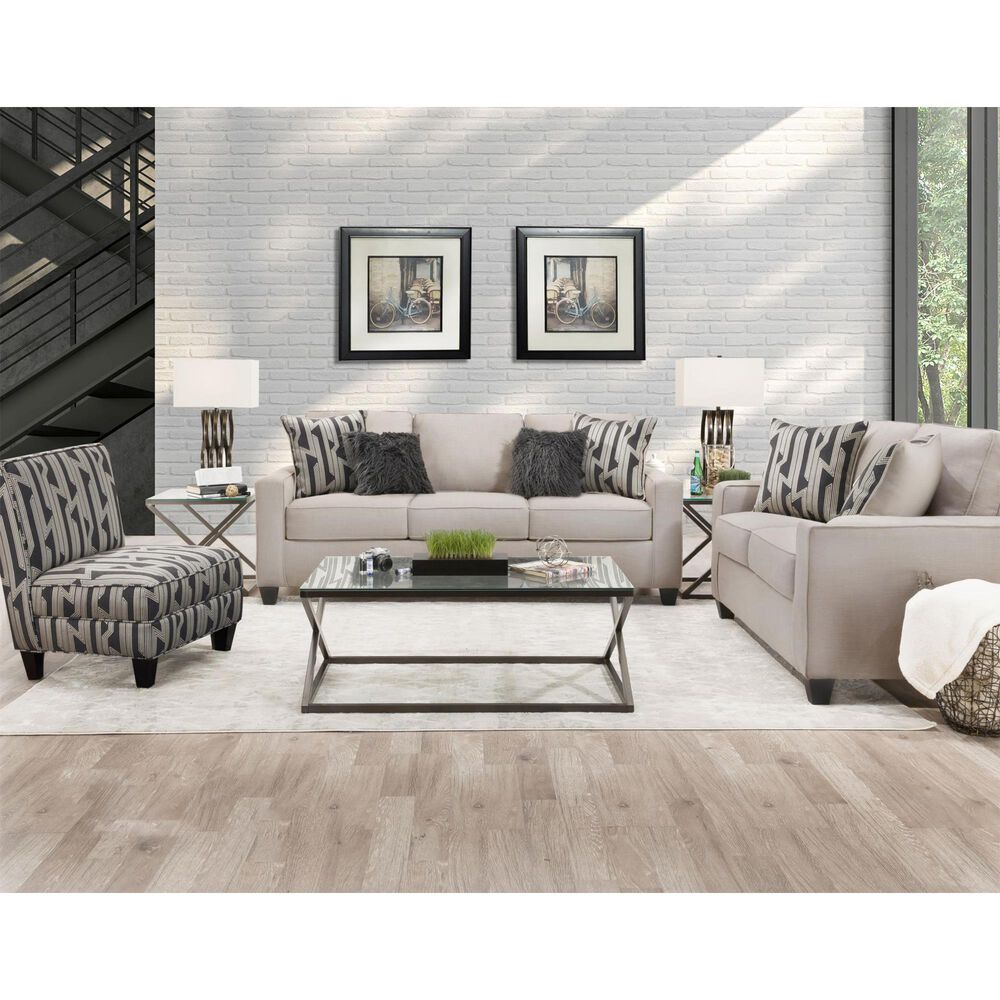 Northwestern Lynx Loveseat in Bisque Linen, , large