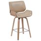 Armen Living Tyler Swivel Counter Stool with Vintage Brown Cushion in White Washed, , large