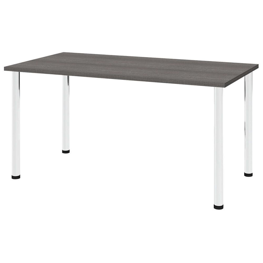 Bestar 60" Table with Rounded Legs in Bark Gray, , large
