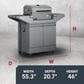 Tytus Emberwood Grill and Prep Cart with Charcoal Tabletop Grill in Gunmetal Gray, , large