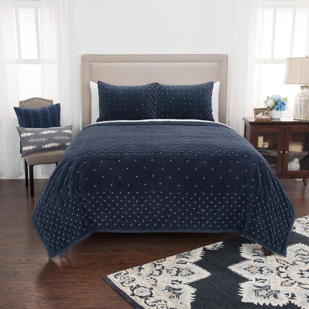 Rizzy Home Geometric 20&quot; x 26&quot; Standard Sham in Indigo, , large