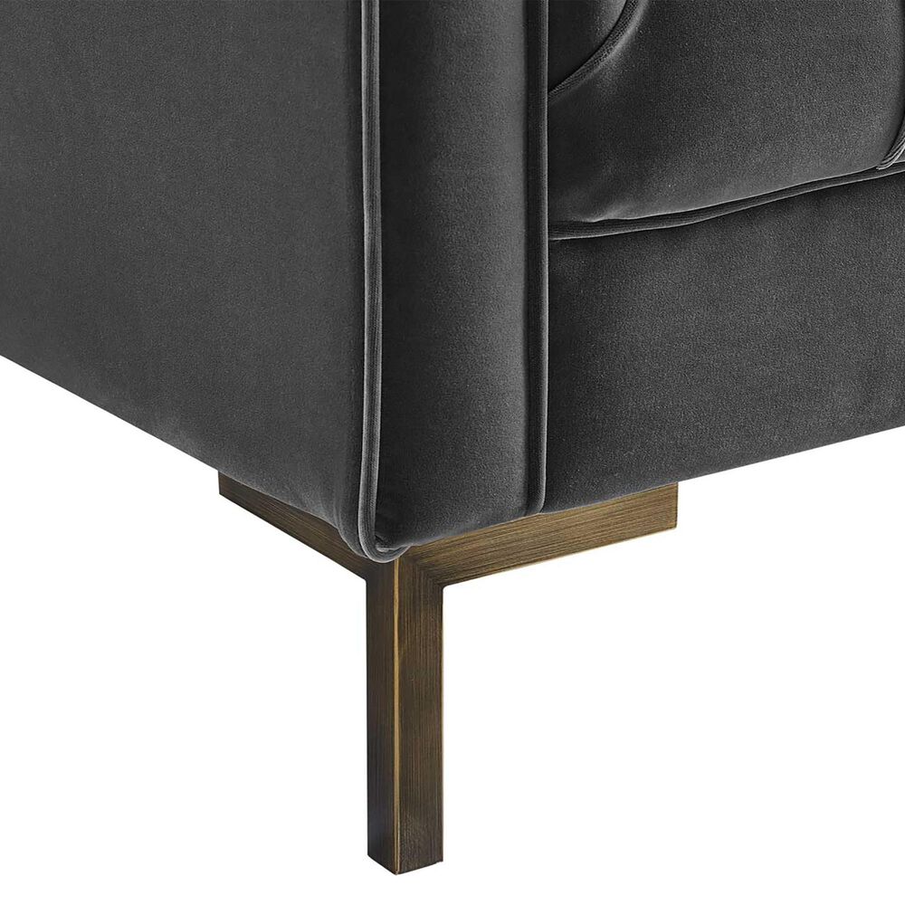 37B Isaac Channel Stitched Stationary Loveseat in Moonlight Gray Velvet, , large