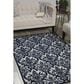 Nourison Damask DAS02 5" x 7" Ivory and Navy Area Rug, , large