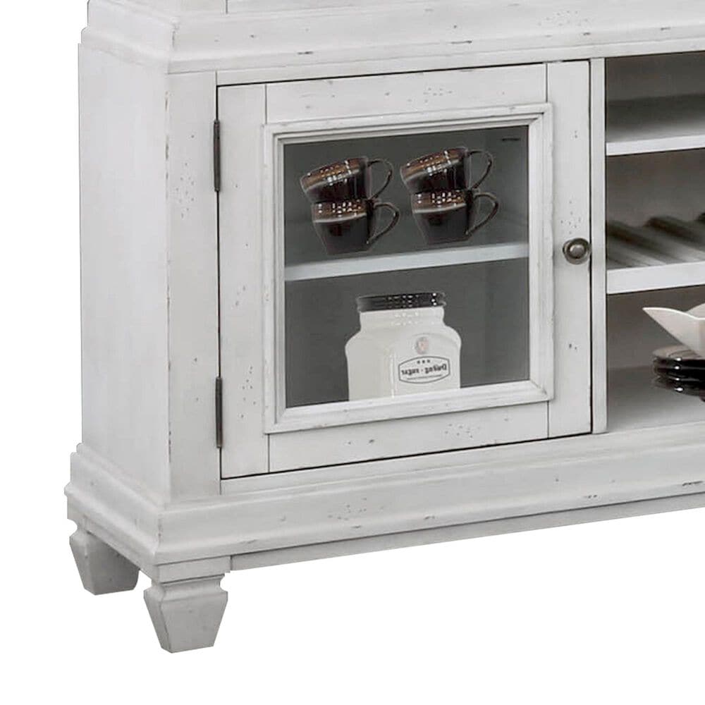AVALON Buffet with Hutch in Distressed White and Antique Bronze, , large