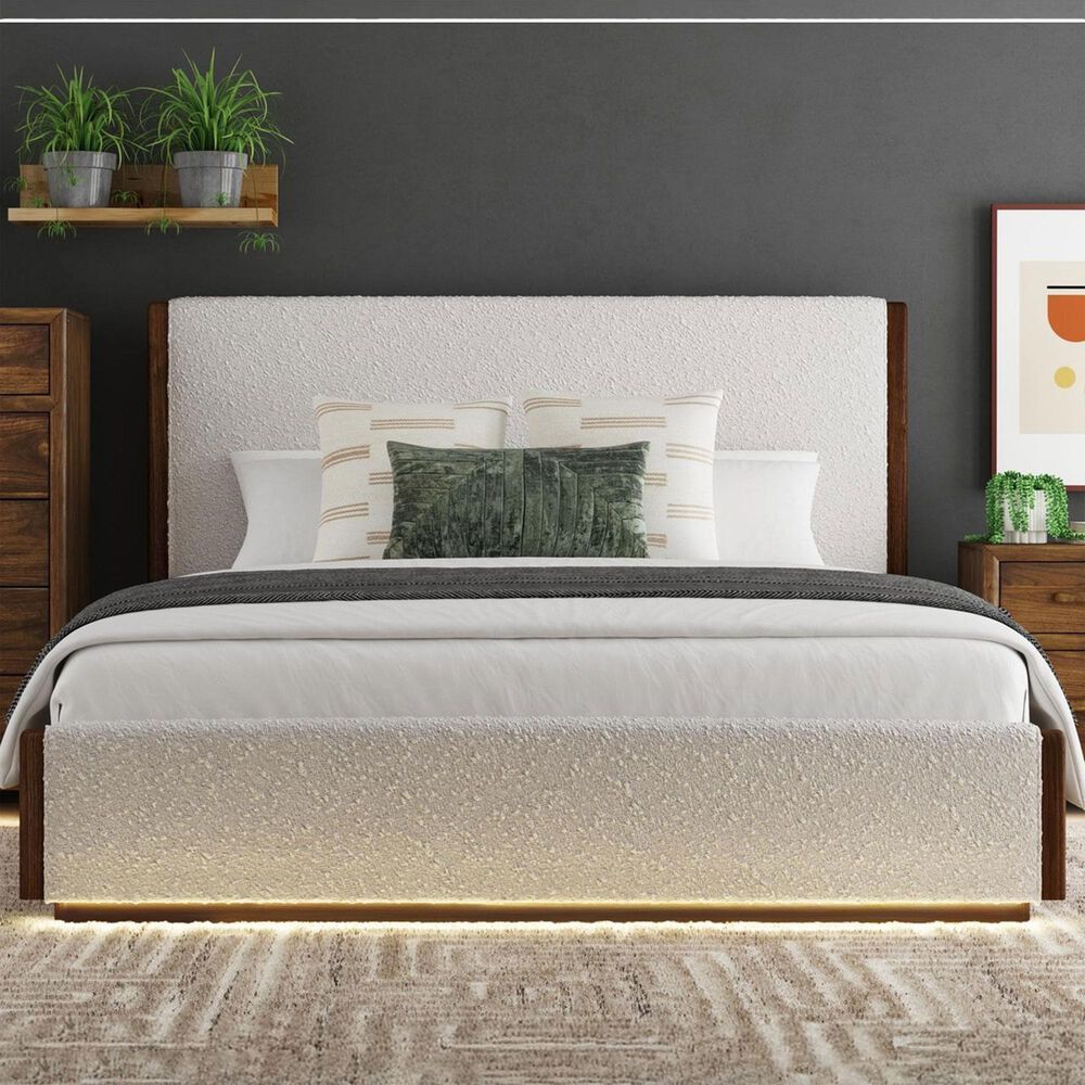 37B Brisbane King Upholstered Platform Bed in Brown, , large