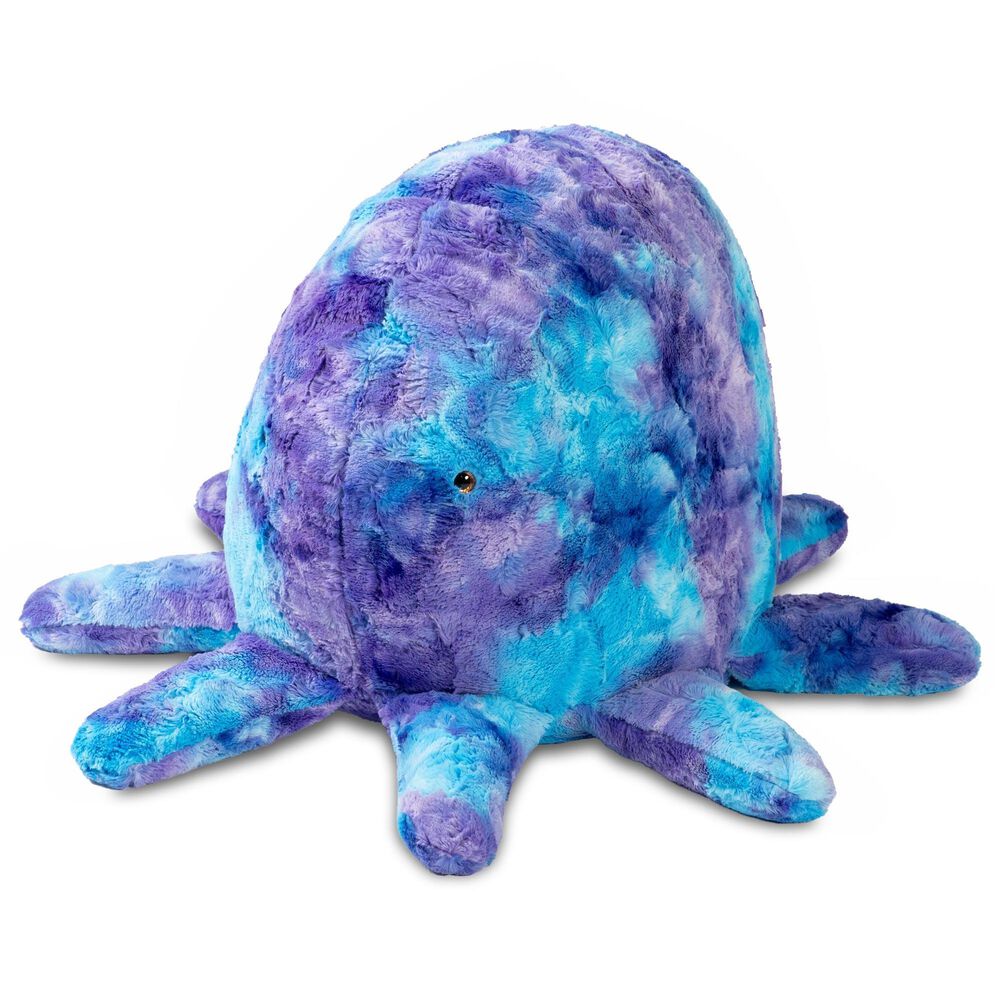 Jaxx Huggy The Octopus Sea Buddy Large Kids Stuffed Animal Bean Bag in Tie-Dye Mystic Blue and Purple, , large