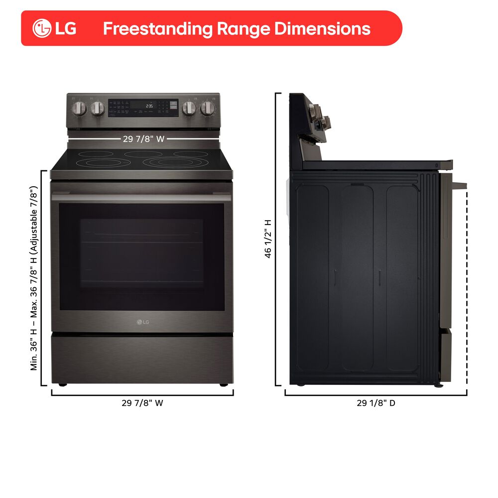LG 6.3 Cu. Ft. Freestanding Electric Range in PrintProof Black Stainless Steel, , large
