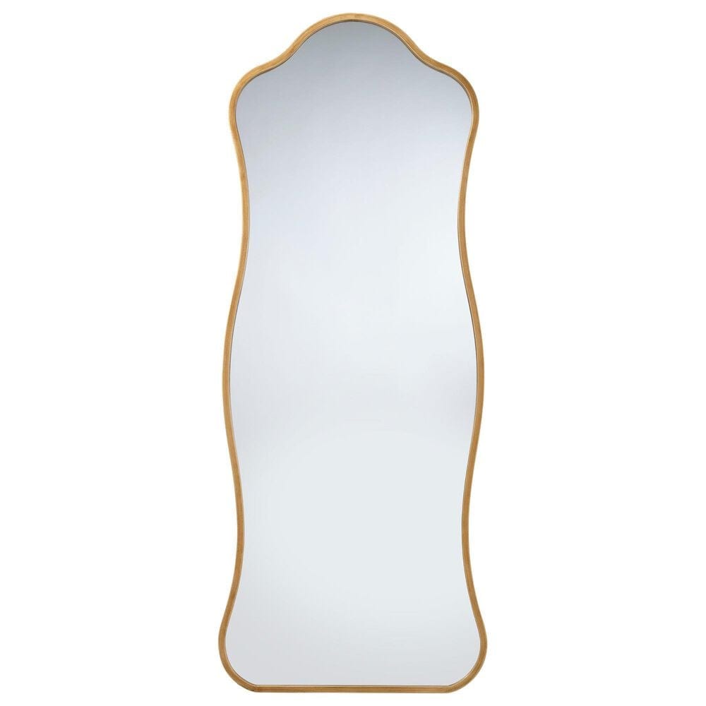 Splendor Living Alabaster Wavy Floor Mirror in Antique Brass, , large