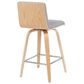 Armen Living Vienna Swivel Counter Height Stool with Gray Upholstery in Patterned Oak, , large