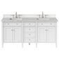 James Martin Vanities Brittany 72" Double Bathroom Vanity in Bright White with 3 cm Eternal Jasmine Pearl Silestone Top, Rectangular Sinks and FreePower Wireless Charger, , large
