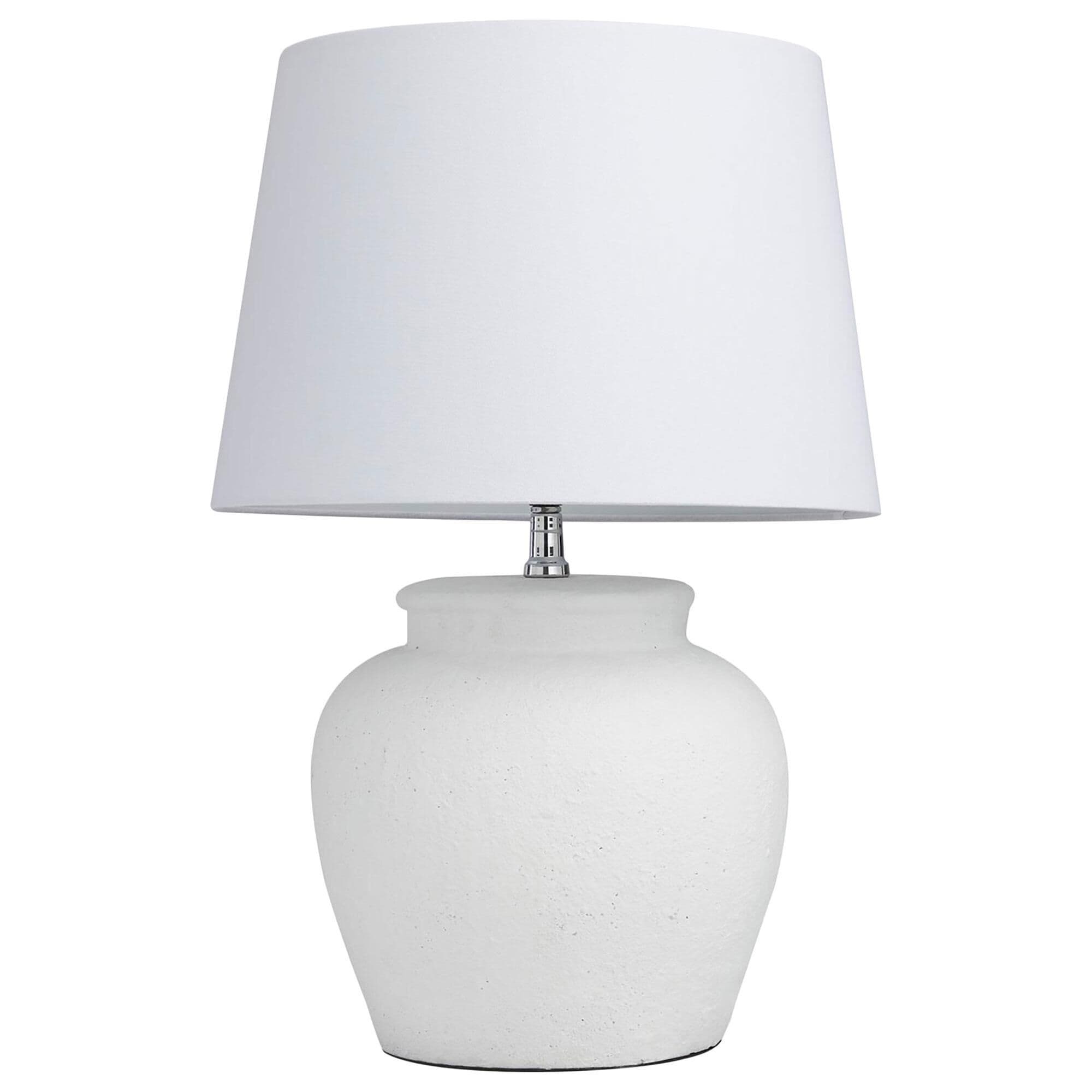 White cement table lamp top