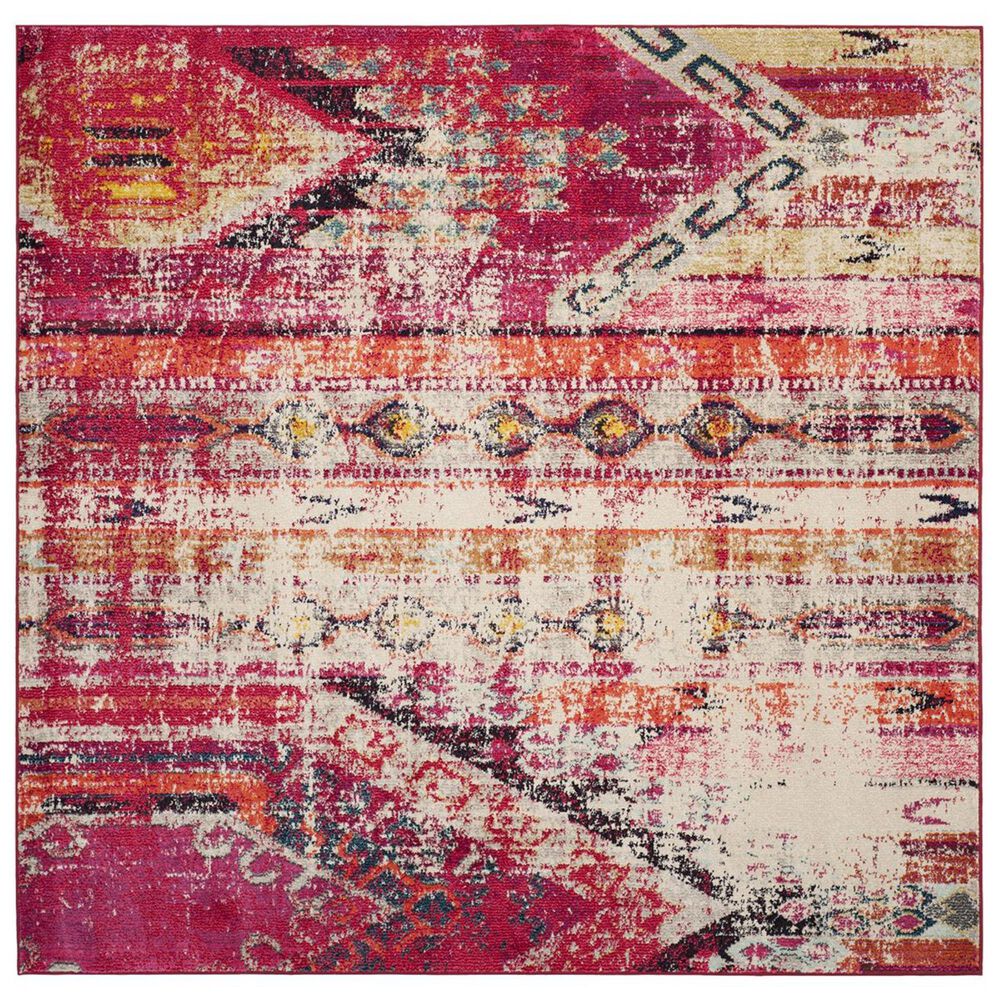 Safavieh Monaco MNC222D-5SQ 5" Square Magenta/Multi Area Rug, , large