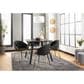 LumiSource Claire Arm Chair with Black Faux Leather Cushion in Gold (Set of 2), , large