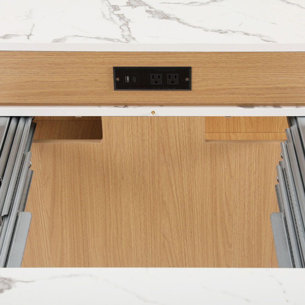 HOMLUX 60" Kitchen Island in Natural, , large