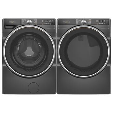 Whirlpool 5.0 Cu. Ft. Smart Front Load Washer and 7.4 Cu. Ft. Smart Gas Dryer Laundry Pair in Volcano Black, , large