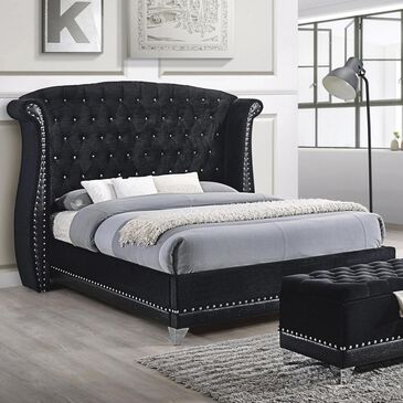 Pacific Landing Barzini California King Bed in Black/Chrome, , large