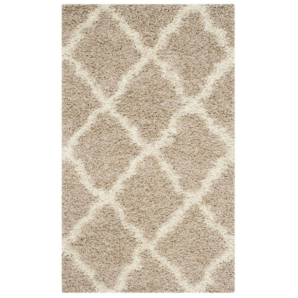 Safavieh Dallas Shag SGD257D-3 3" x 5" Beige/Ivory Area Rug, , large