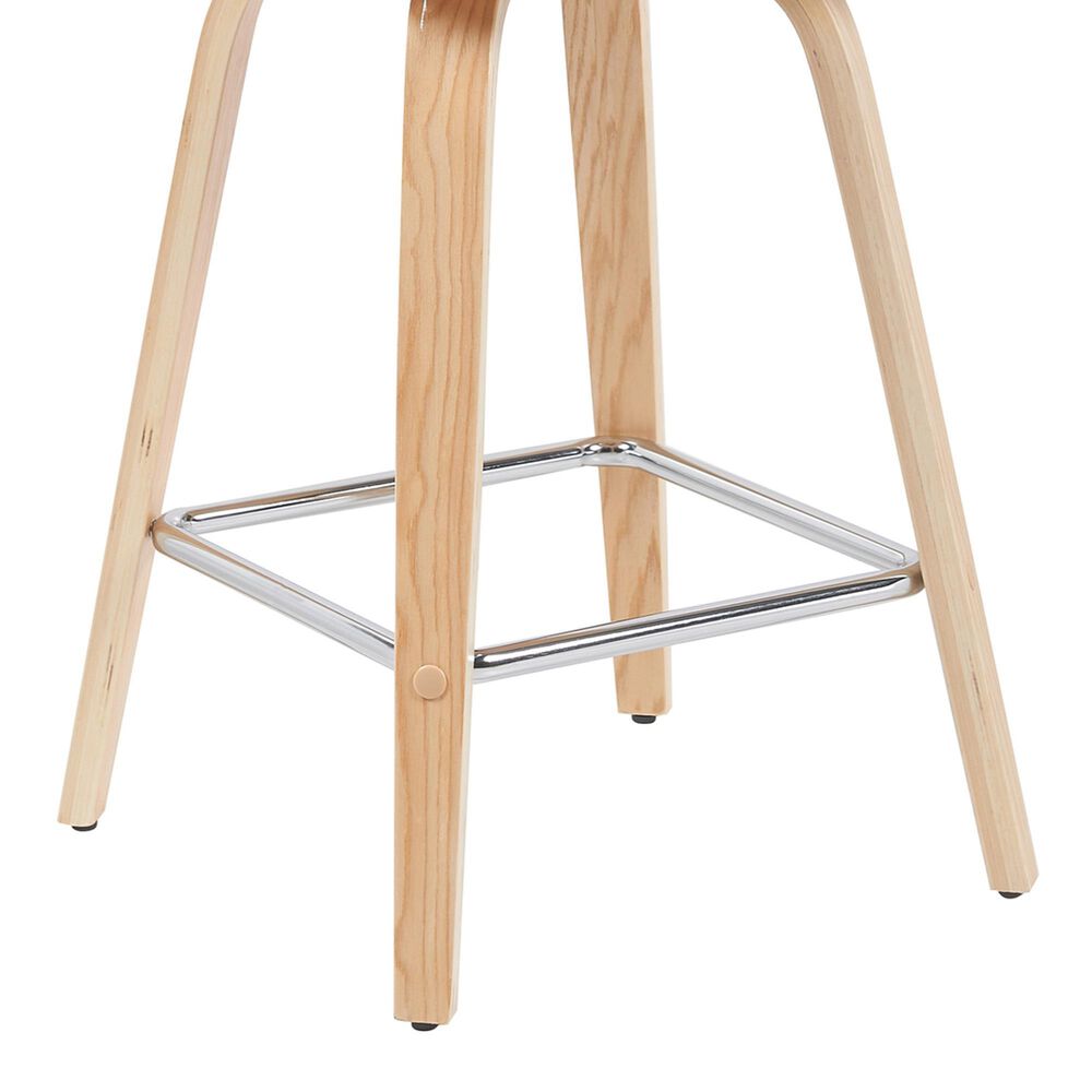 Armen Living Vienna Swivel Counter Height Stool with Gray Upholstery in Patterned Oak, , large