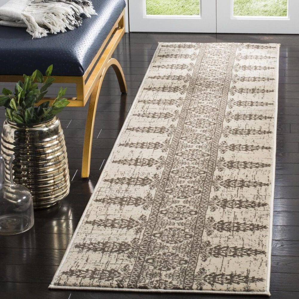 Safavieh Evoke EVK521S 2" x 8" Ivory and Silver Runner, , large