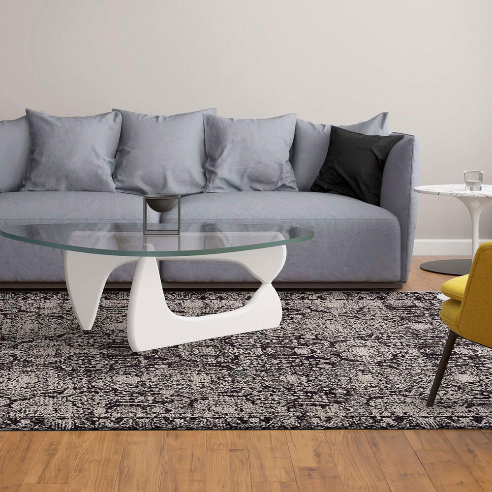 Feizy Prasad 5&#39; x 8&#39; Charcoal and Gray Area Rug, , large