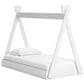 Ashley Hallityn Twin Tent Floor Bed in Matte White, , large