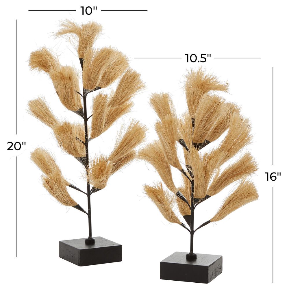 Maple and Jade Coastal Wood Sculptures in Black and Brown &#40;Set of 2&#41;, , large