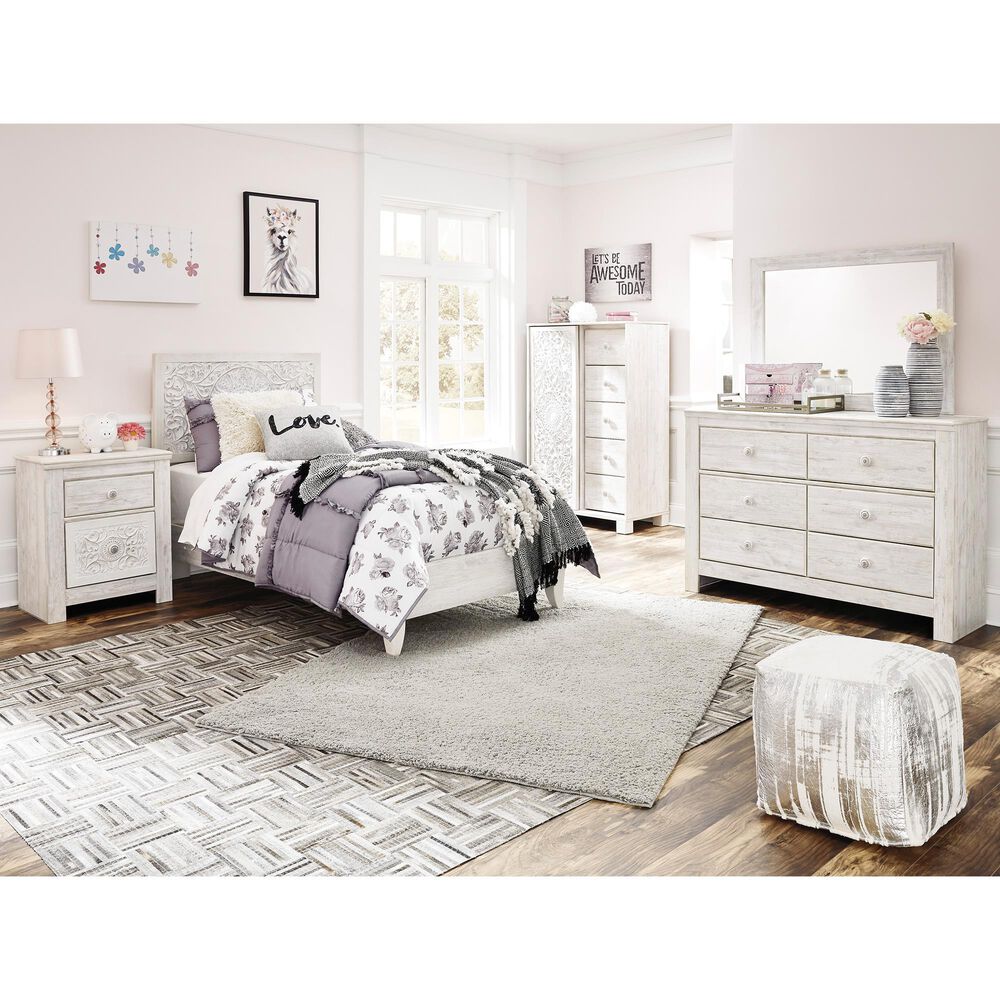 Ashley Paxberry 5-Piece Twin Bedroom Set in Whitewash, , large