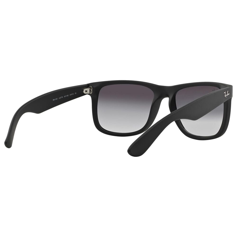 Rayban Glasses Justin Classic Sunglasses with Dark Grey Lenses in Matte Rubber Black, , large