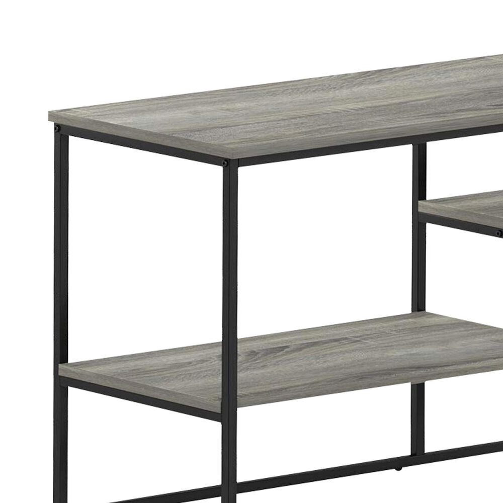 HOMLUX 70" TV Stand with 2 Open Storage Shelves in French Oak Grey, , large