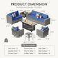 HOMLUX 10-Piece Outdoor Patio Wicker Sectional Furniture Set in Navy Blue, , large
