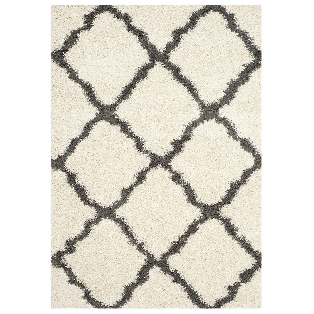 Safavieh Dallas Shag SGD257H-10 10" x 14" Ivory/Dark Grey Area Rug, , large