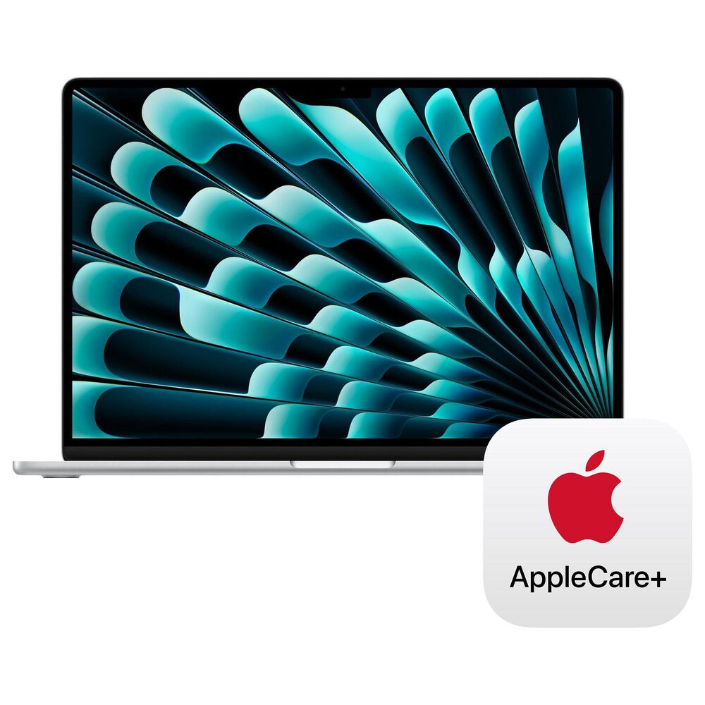 Apple MacBook Air 15.3" Laptop - Apple M4 chip 10-core CPU - 16GB RAM - 10 Core GPU - 512GB SSD in Silver with 3-Year AppleCare+, , large