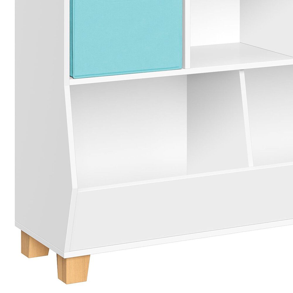RiverRidge Home Catch-All 5-Cubby Toy Organizer with 2-Aqua Bin in White, , large