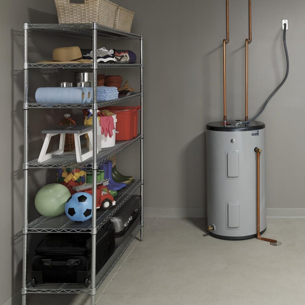GE Appliances 30-Gallon Short Electric Water Heater with Stainless Steel Heating Elements in Gray, , large