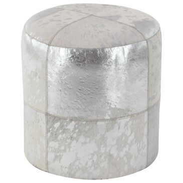 Maple and Jade Round Stool in Silver and White, , large