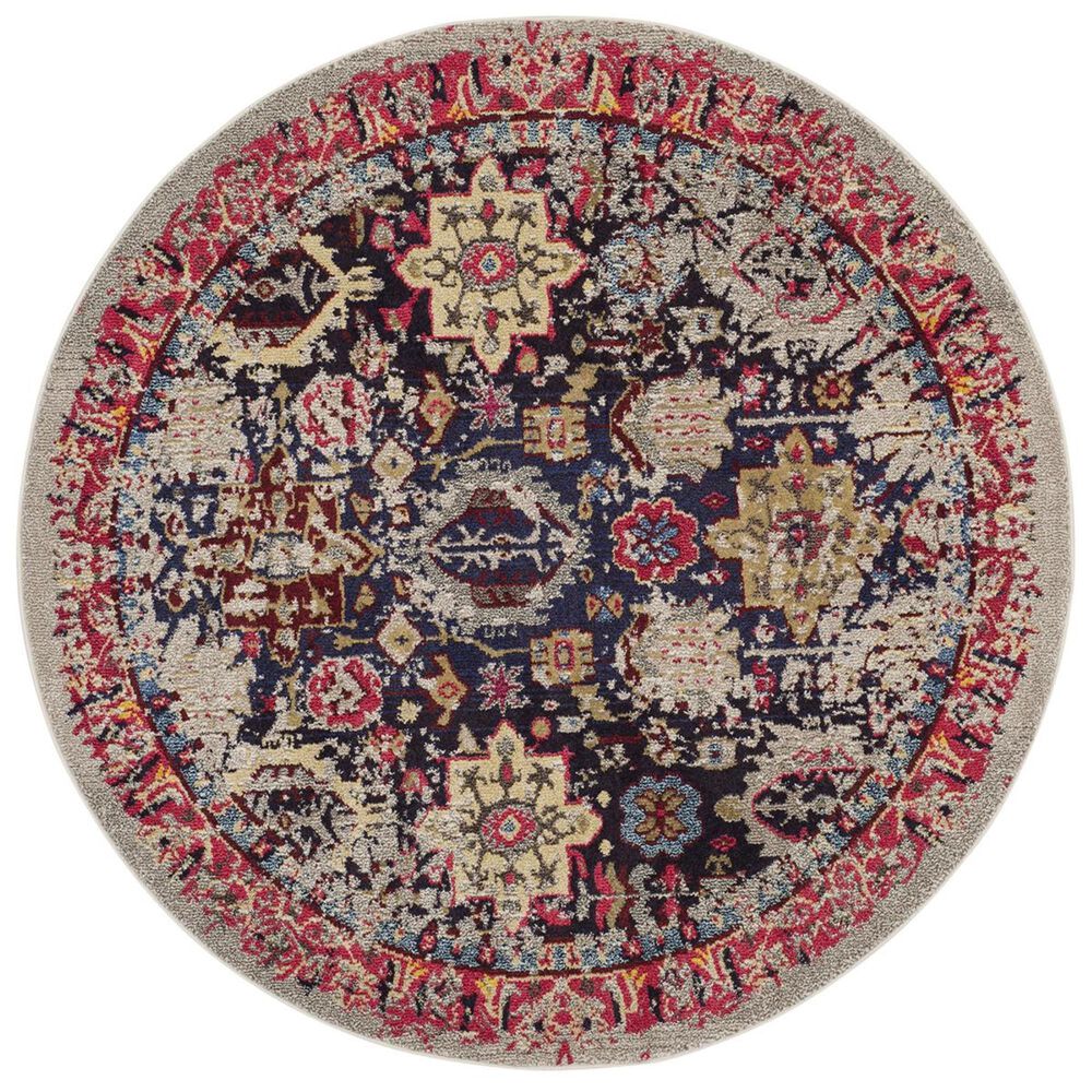 Safavieh Monaco MNC206G-5R 5" Round Grey/Multi Area Rug, , large