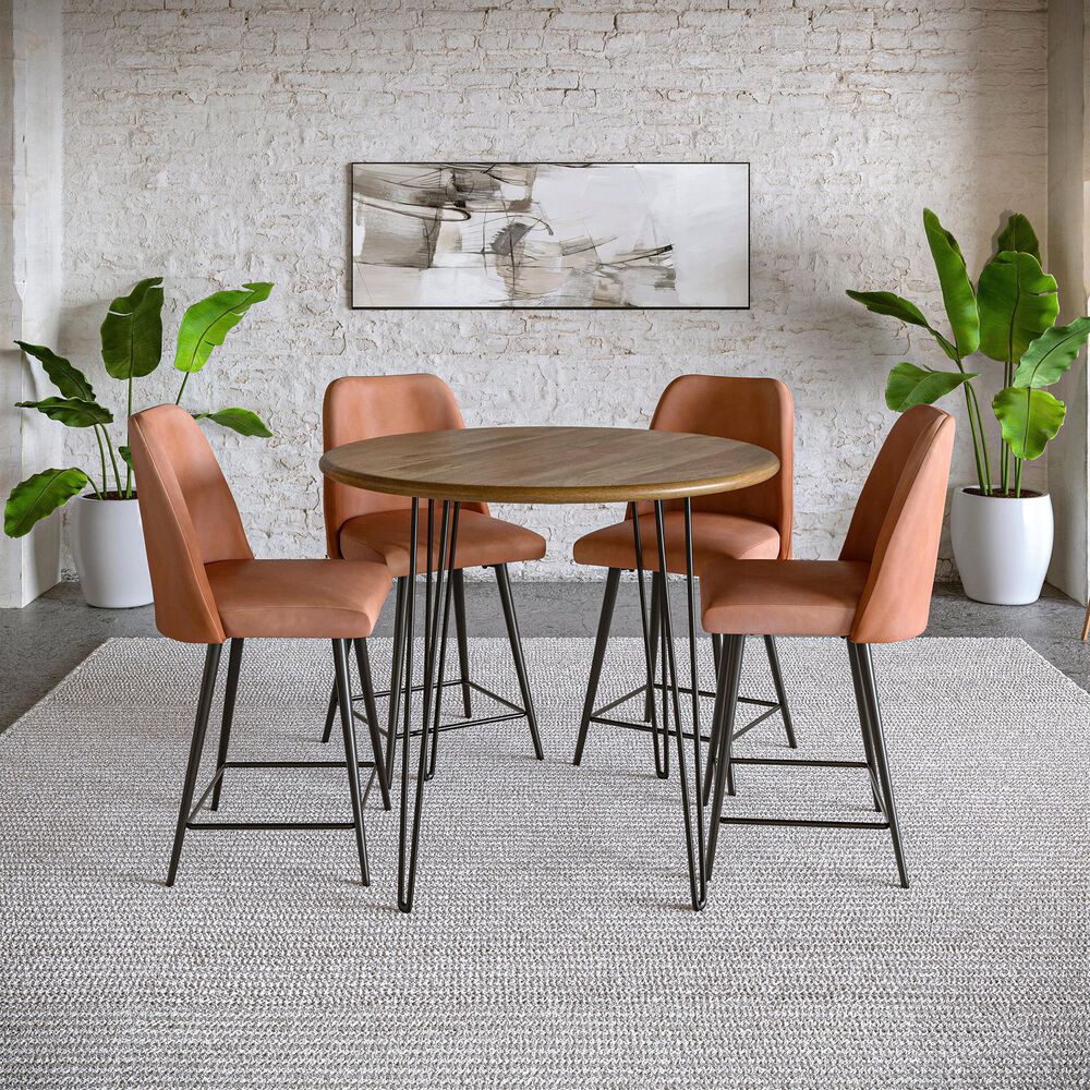 Waltham Urban Archive Maddox Upholstered Counter Stool in Light Brown, , large
