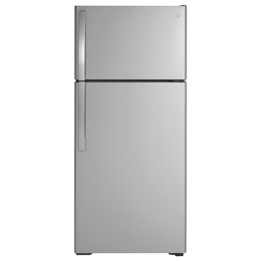 GE Appliances 16.6 Cu. Ft. Top-Freezer Refrigerator in Stainless Steel, , large