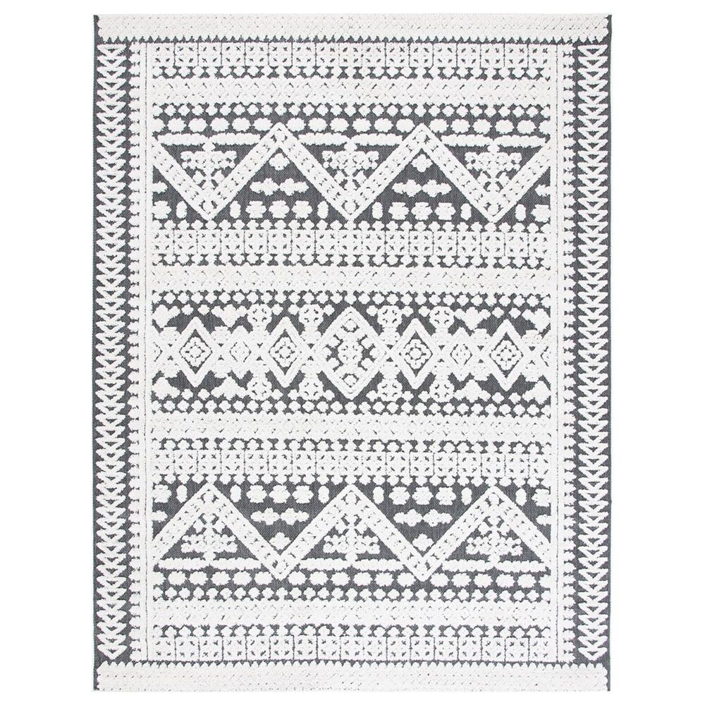 Safavieh Cabana CBN658A 9" x 12" Ivory and Grey Indoor/Outdoor Area Performance Rug, , large