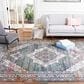 Safavieh Aria ARA201M 8" x 10" Ivory and Blue Area Rug, , large