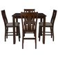 Linon Home Decor Lepine 5-Piece Counter Height Dining Set in Brown, , large