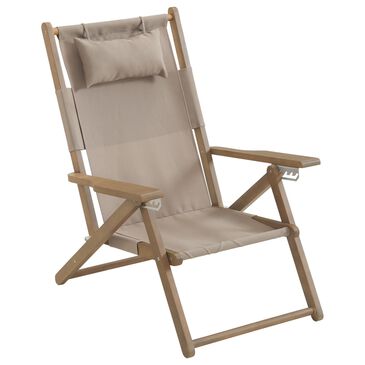 Timberlake Patio Folding Beach Chair in Taupe, , large