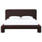 Urban Home Anansi Mocoa Queen Upholstered Footboard, Rails and Slats in Mongoose Chenille, , large