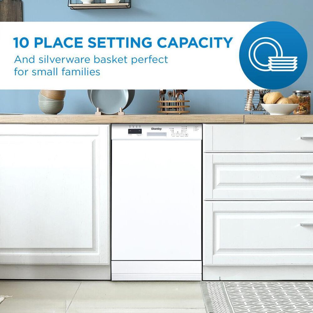 Danby 18" Built-In Dishwasher with Child Lock in White, , large