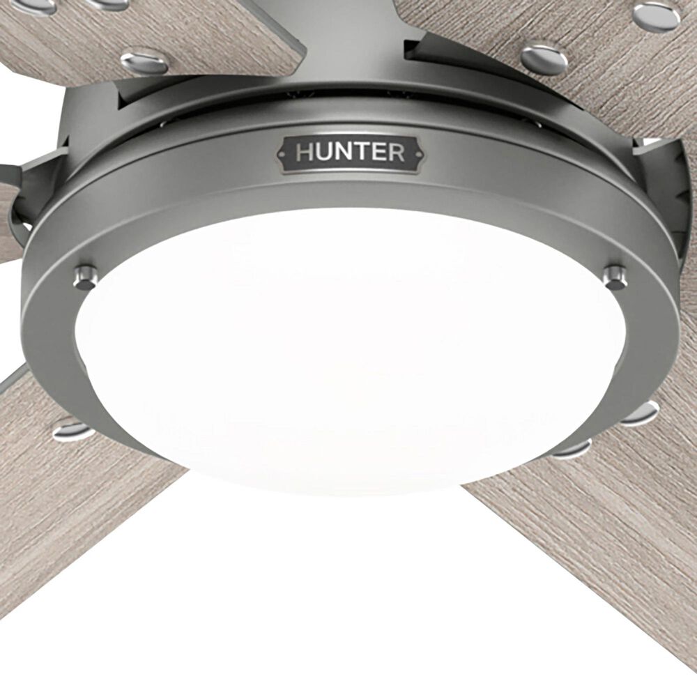 Hunter Gravity 60&quot; Ceiling Fan with LED Light in Matte Silver, , large