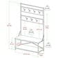 37B 72" Metal and Wood Hall Tree in White Oak, , large