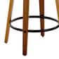 LumiSource Grotto Swivel Counter Stool with White Velvet Upholstery in Walnut Wood and Black (Set of 2), , large