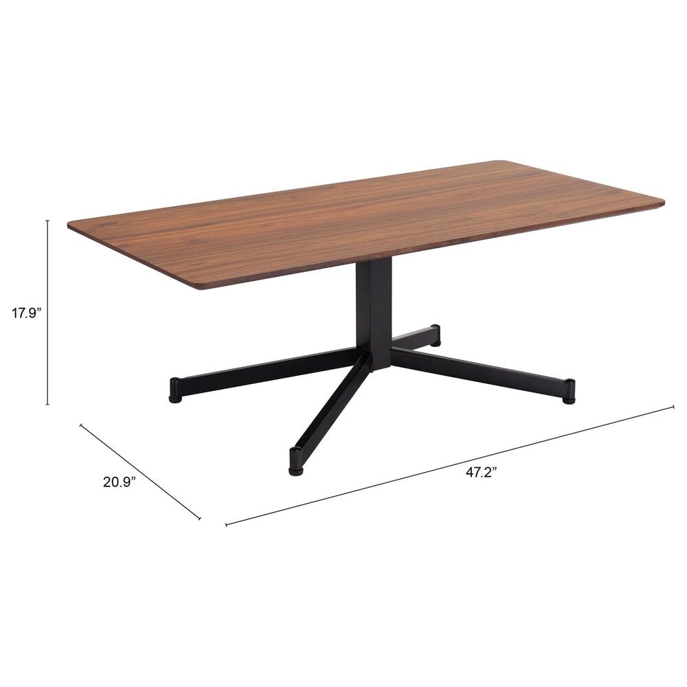 Zuo Modern Mazzy Coffee Table in Brown/Matte Black, , large